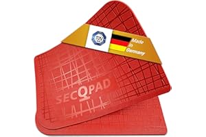 ‎SECQPAD Antirutschmatte Auto Kofferraum für KFZ LKW Ladungssicherung, Grip extra stark, TÜV, universal rutschfeste Unterlage für alle Ladeflächen, Anti Rutsch Gummimatte, Kofferraummatte (rot, 2er Pack)