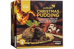 THE ORIGINAL MATTHEW WALKER EST. 1899 Matthew Walker Festive, Luxury Christmas Pudding 800 g (Pack of 1) – A Traditional Vegetarian Recipe Since 1899, Rich And Moist With Indulgent Flavour, Perfect For Family Gatherings And Gifting