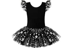 Mulnall Girls Dance Leotard for Ballet Long Sleeve Tutu Skirt Sparkly Sequins Dance Dress (Toddler/Little Girl/Big Girl)