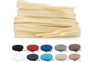 TULMERO 2 pares de cordones 100% algodón – Cordones planos de 8 mm de ancho para zapatillas de deporte