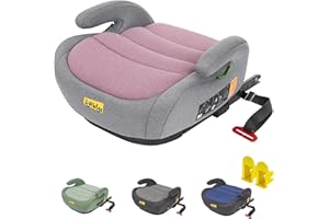 Jovikids Rehausseur Voiture Enfant, ISOFIX de 125 à 150 cm (Environ 6 à 12 ans 15-36 Kg), Siège Auto groupe 2 3, ECE R129, léger, Rehausseur Isofix (Rose)