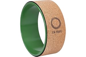 Zen Power Ruota Yoga in Sughero e TPE | Yoga Wheel Antiscivolo | Cerchio Pilates per Stretching Schiena, Esercizi di Equilibrio | Yoga Accessori Innovativi per Principianti e Professionisti