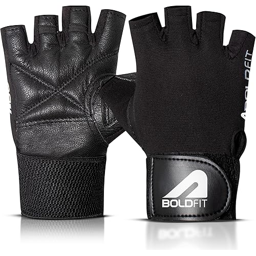 Boldfit Gym Gloves for Men Workout Unisex Hand Gloves for Gym for Men & Women with Wrist Support for Weightlifting, Workout Comfortable Fit Bike Riding, Cycling Handgloves - Warrior Black