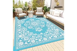 ‎ENYHOM Enyhom Outdoor Teppich 180 x 270 cm Wetterfest Kunststoff Groß RV Camping Außenteppich Wendbarer Picknickdecke Balkon Garten Teppich Terrassenteppich für Strand, Wintergarten, Wohnzimmer,RV Camping