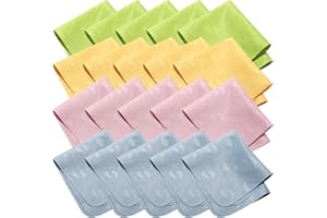 CHULN 20 Pezzi Panni per Pulizia in microfibra per la pulizia di lenti, occhiali, fotocamera, schermi, vetro, tablet.