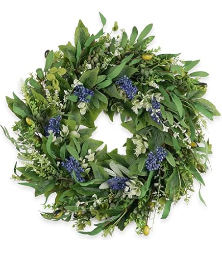 WYSRJ 16 inch Kunstmatige Zonnebloem Krans Herfst Voordeur Krans Decoratieve Nep Bloem Krans met Gele Zonnebloemen Groene Bladeren voor Bruiloft