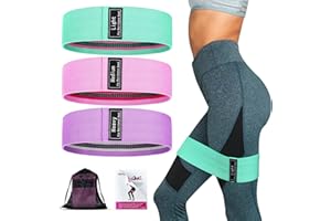 Vikaster Bandas Elasticas Musculacion, Bandas Elasticas Fitness Antideslizante, Gomas Elasticas Musculacion de Tela con 3 Niveles de Ejercicios Bandas Elasticas para Fitness, Cadera,Yoga, Crossfit