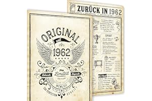 mojoliving 62 Geburtstagskarte | 62 Geburtstag Frauen | Deko 62 Geburtstag Männer | 1962 Geburtstagskarte Frau/Männer | Geburtstagskarte 62.