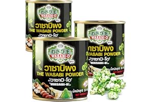 ‎WASABI-O Wasabi-O Wasabi-Pulver mit echtem Wasabi (japanisches Meerrettich) – ohne künstliche Inhaltsstoffe, 105 g (3 Stück) | für Sushi, Lachs & Sashimi, Meeresfrüchte, gegrilltes Fleisch