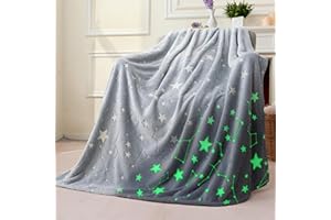 Joiedomi Glow in The Dark Blanket - Space Star Gifts Toys for Girls Boys Age 4 5 6 7 8 9 10 11 12 Year Old, Soft Cozy Flannel Kids Throw Blanket, Birthday Bedroom Decor 50"×60"