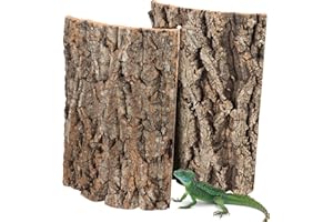 BOHRMA Lot de 2 parois arrière en écorce de liège pour terrarium - Aspect écorce d'arbre naturelle - Surface d'escalade idéale - Décoration 3D - Aspect naturel - Pour reptiles comme gecko, barbes et tortues