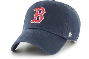 47 Boston Red Sox MLB Clean Up Berretto da baseball unisex, regolabile, logo rosso, blu navy, Marina Militare, Taglia unica