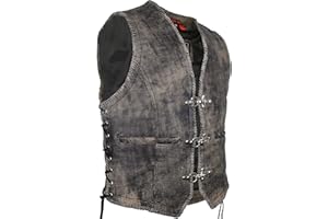 MDM Retro Motorcycle Leather Vest/Cowl