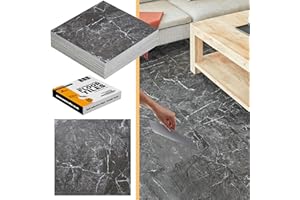 NOVECRAFTO Self Adhesive Vinyl Floor Tiles Pack of 30 Pieces Covers 30 ft² (2.79m²) Peel and Stick Floor Tiles size 12x12 In (30.5x30.5cm) 1.5mm thick Waterproof Kitchen Luxe Marble Effect Vinyl Flooring