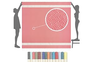 FLORA FURORA Serviette de Plage 200x200 cm - Qualité Luxe Original - Fouta XXL Coton Tissu de Hammam Sauna Oriental, Pique-Nique Tapis, Couvre-Lit, Couverture Voyage, Drap de Plage Serviette Plage Femme Homme Ado