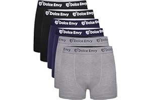 DOLCE ENVY Men's Boxer Same Waist Band Comfort Soft Underwear Shorts Soft Knit Moisture-Wicking