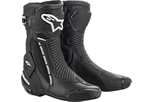 Alpinestars SMX Plus V2-Botas para Bicicleta, Color Negro, Rojo Y Amarillo Fluorescente, Ropa para Motocicleta Unisex Adulto