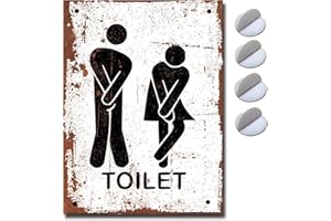 SWIFT GIFT UK Divertido letrero de inodoro para puerta – Señoras y caballeros, unisex, autoadhesivo, de metal, para hombre y mujer, 15 cm x 10 cm