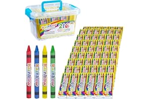 KreativeKraft Pastelli a Cera per bambini Set 4 Colori a Cera Kit Gadget Compleanno Bambini Regalo Fine Festa 54 Pezzi