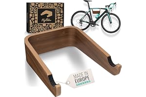 madeco FlyBike M Support mural en bois de noyer pour vélo de route, vélo de route, vélo de montagne, vélo fixe, à vitesse unique