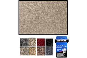 ‎CARPET DIEM Prestige Schmutzfangmatte schön und haltbar, Premium Fußmatte innen & außen - Sauberlaufmatte für Eingangsbereich, Flur & Haustür - Taupe 60x80