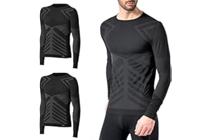 Risalti Camiseta Termica Hombre Manga Larga Energy - Camiseta Manga Larga Hombre Elástica y Transpirable, Ropa Interior Hombre, Camiseta Interior Hombre Sin Costuras - Made in Italy