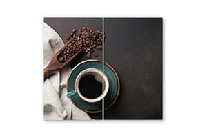 CANVASFLY 2x30x52cm - Herdabdeckplatte, Herdabdeckung für Glaskeramik-Kochfelder, Gehärtetes Glas, 60x52cm, mehrfarbig, Schneideplatte