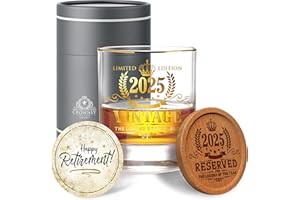CROWNLY CRYSTAL® 2025 Regalo Abuelo Regalos Jubilacion Vasos De Whisky Cristal Regalos Personalizados Decoracion Jubilacion Regalo Padre Regalos Para Abuelos Regalos Originales Para Hombre