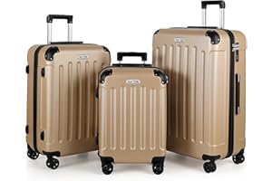 TAN.TOMI Koffer Set 3 Teilig Hartschale, Kofferset, Gepäck-Sets Trolley Koffer Handgepäck, Reisekoffer mit Rollen, Koffer mit Codeschloss Teleskopgriff, Hartschalenkoffer für Reisen Geschäft