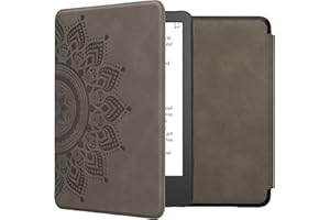 kwmobile Carcasa Compatible con Amazon Kindle (2022) Funda - Funda con Tapa magnética de Cuero sintético - Gris
