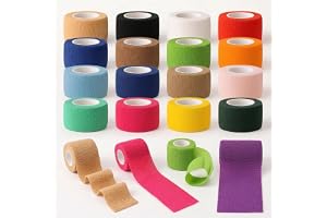 Kievano Färgglada sportband – 20 rullar självhäftande sportbandage 2,5 cm x 4,5 m, elastiskt bandage för handled, hand, fötte