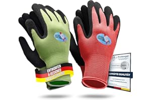 LAUTER SCHUTZ LAUTERPROTEZ per bambini: 2 paia di guanti da lavoro (con rivestimento sul palmo) in tessuto elastico, per giardinaggio e altro ancora (taglia L (8-12 anni)