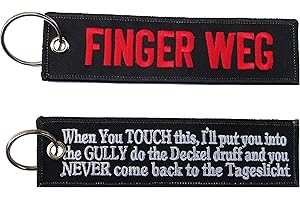 PGONA Patch FINGER WEG BIKER Motorrad gestickter Schlüsselanhänger Keychain Aufnäher