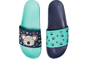 Dedoles Badeschuhe Damen Herren & Kinder Badesandalen lustige Designs Bücher Kaffee Party Pizza Fuchs Bär Lama Wolken Geschenk