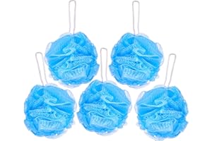 ‎BRUBAKER BRUBAKER Cosmetics - 5x Peeling- oder Massage Schwamm Badeschwamm Duschschwamm mit Aufhänger - Blau