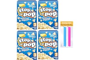 THE BRAMBLE BAY Microwave Popcorn Stop n Pop Bundle - Salted Flavour Multipack 4 X 3s (Total of 12 Bags) - Popping Pop Corn Kernels for Popcorn Maker - Best Snacks for Family Movie Time with 2 x Sealing Clip