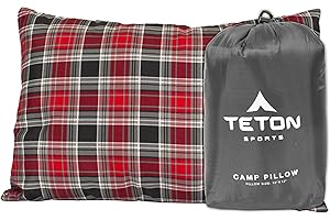 TETON Sports Camp Pillow; Great for Travel, Camping and Backpacking; Washable, Grey, 12 x 18 inches ; 9.6 ounces