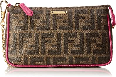 Fendi Borsa Pochette Small Pouch Zucca Tabacco/Fucsia : Amazon.it: Scarpe e  borse