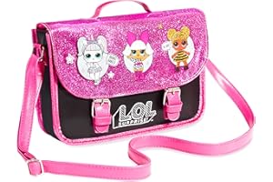 L.O.L. SURPRISE! LOL Surprise! Torba na ramię, torebka z brokatem z jednorożcem, divą i królową pszczół, 1 sztuka czarna i różowa torebka, z regulowanym paskiem i zapięciem na magnes, czarny, jeden rozmiar