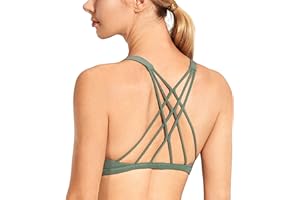 CRZ YOGA Donna Reggiseno Sportivo Yoga Imbottite Rimovibili Multi Strap