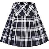 Urban GoCo Donna Versatile Plaid Pieghe Mini Gonna da Plissettata Vita Elastica Scozzese Gonna