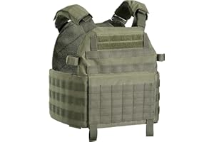 OUTAC Vest Carrier 1000D Poly Gilet TATTICO Softair Molle Militare OT-BAV12 VI OD CT VEGETATO Coyote Verde (Verde OD Green)