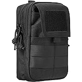 WYNEX Tactical Molle Phone Pouch met kompasgesp, Tactical Phone Holster Molle Mobile Phone Case Universal Belt Waist Bag voor 4.7-6.7 mobiele telefoon met DE Patch & Gear Clip gesp, Eén maat