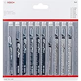 Bosch Professional Set de Hojas de sierra de calar 10 uds (para madera, accesorios para sierras de calar con vástago en T)
