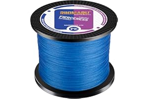 RIKIMARU FIERCENESS Braid Fishingline (Dark Gray,Moss Green,Ocean Blue,Fluo Yellow,Multicolor,300-1000Yds, 4-180LB)
