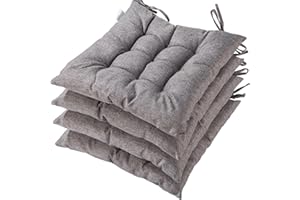 HAMO Seat Pad Cushions for Dining Chairs Set of 4, 40x40 cm, 16x16 inches (Grey9)