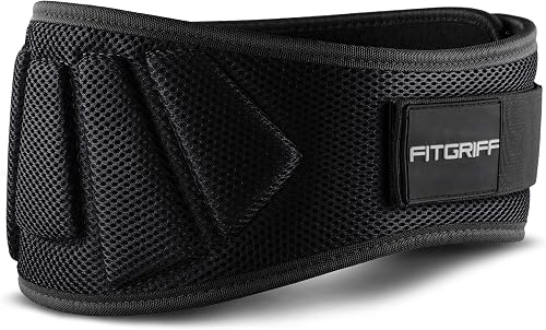Fitgriff® Cinturon Lumbar Gimnasio - Gym, Crossfit, Musculación, Halterofilia, Levantamiento Pesas, Fitness - Mujeres y Hombr