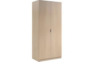 Dmora - Guardaroba Orange, Armadio per camera da letto a 2 ante battenti, Mobile per camera da letto con 1 ripiano e barra appendiabiti, 82x52h180 cm, Rovere