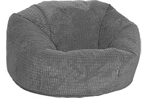Gilda Grey Giant Classic Large Adults Teens Soft snuggly Corduroy Beanbag ARRIVES FILLED (Grey)