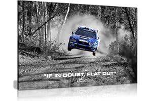 PANTHER PRINT Lienzo decorativo para pared con cita plana de Subaru Wrx Rally Car Colin Mcrae If In Doubt (30 x 20)